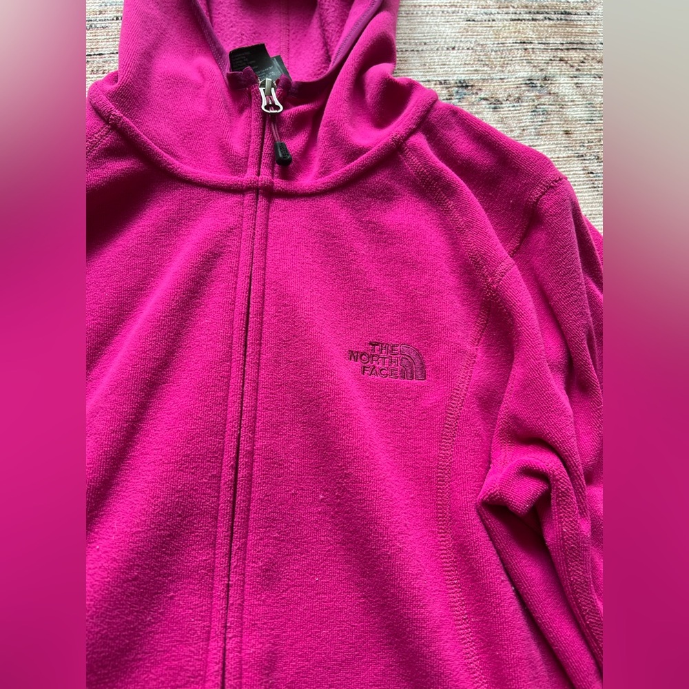 Pink north face zip up fleece